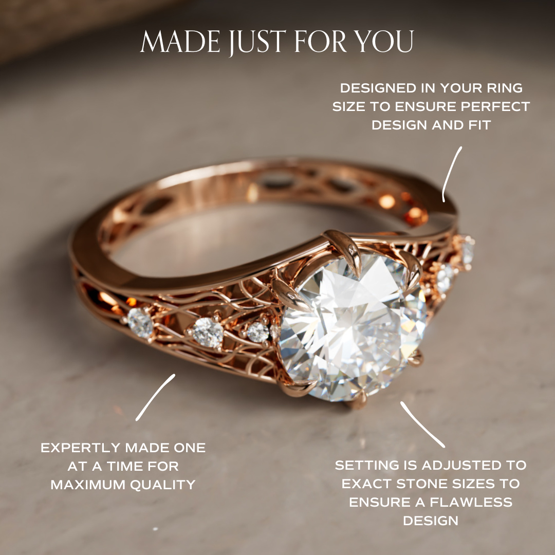 Marquise Shaped Three Stone Lab Grown Diamond Engagement Ring