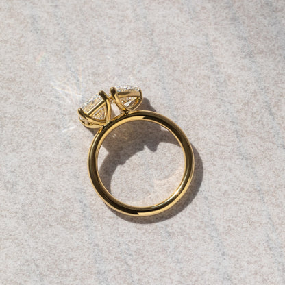 Marquise Shaped Three Stone Lab Grown Diamond Engagement Ring