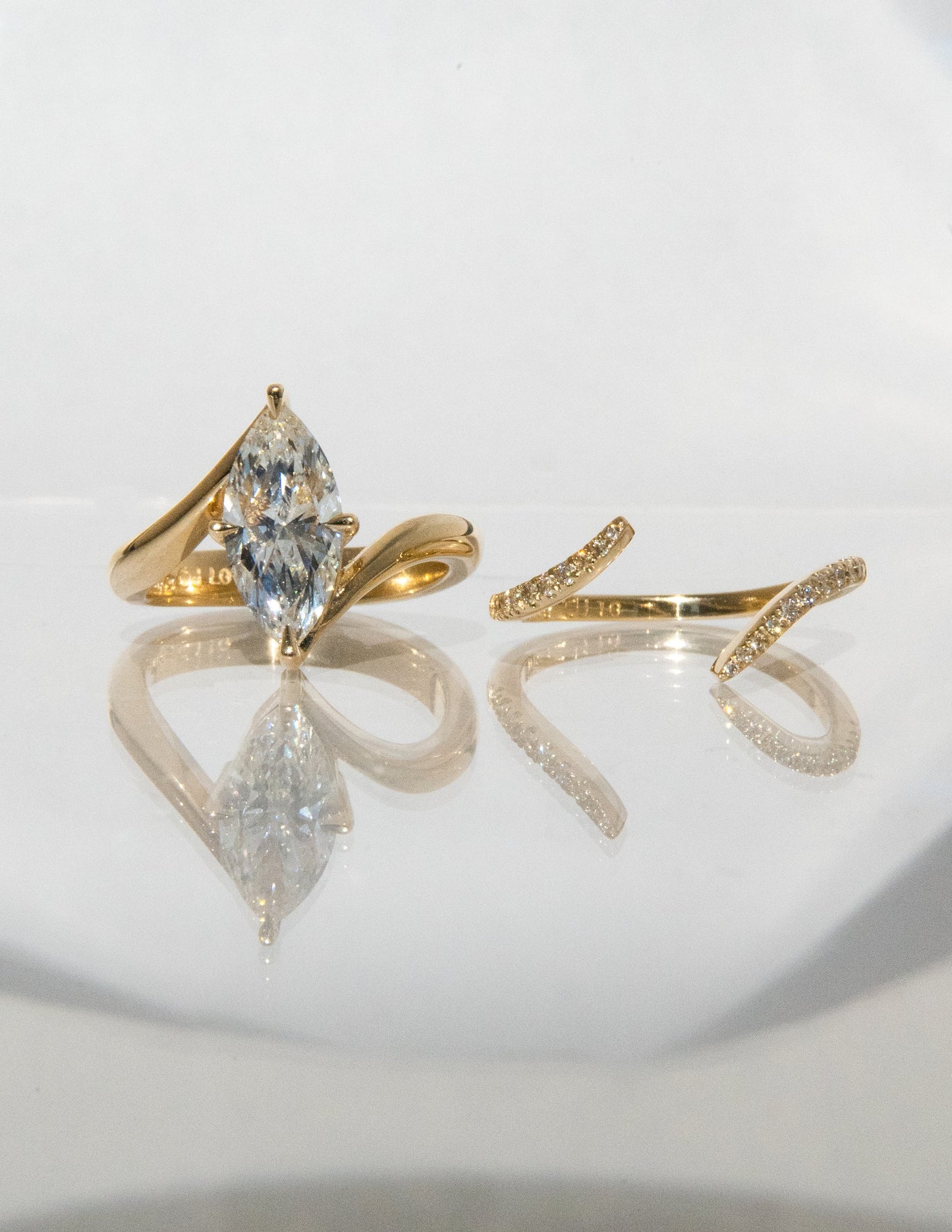 2.5 CT Marquise Cut Solitaire Lab Grown Diamond Ring With Wrap Pave Band