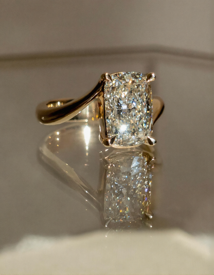 2.5 CT Elongated Cushion Cut Solitaire Rapture Lab Grown Engagement Ring