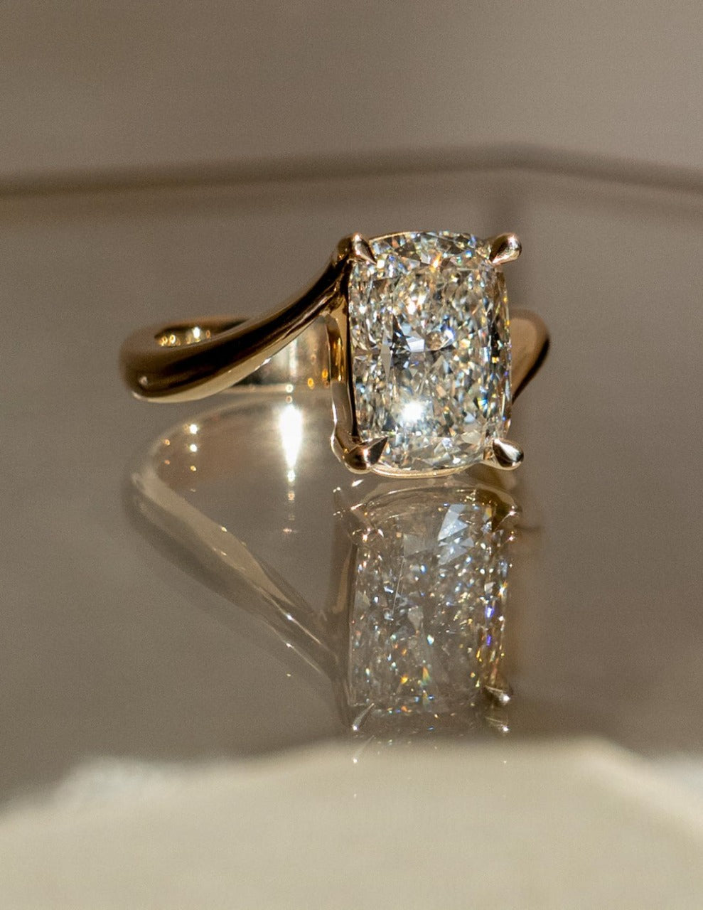 2.5 CT Elongated Cushion Cut Minimal Pave Stacking Lab Grown Diamond Bridal Ring Set