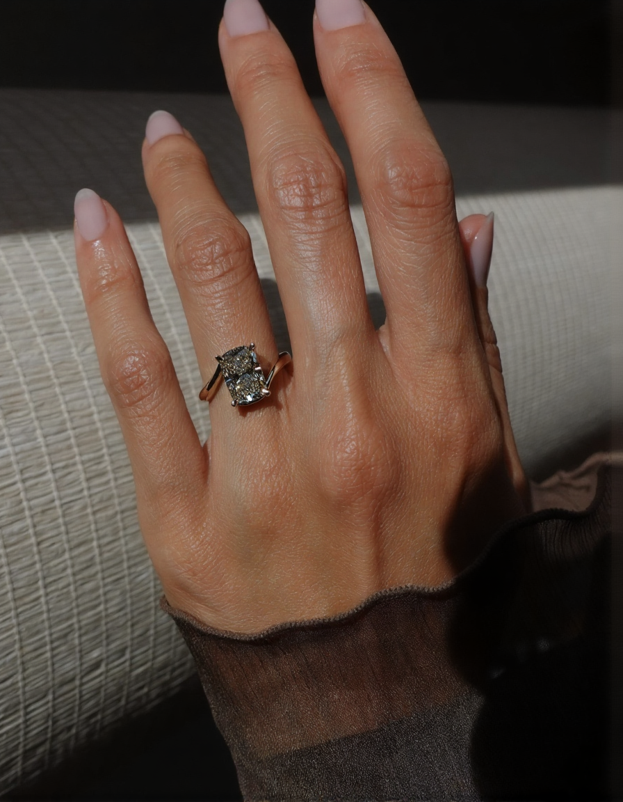 2.5 CT Elongated Cushion Cut Solitaire Rapture Lab Grown Engagement Ring