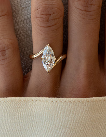2 CT Marquise Cut Solitaire Rapture Lab Grown Engagement Ring