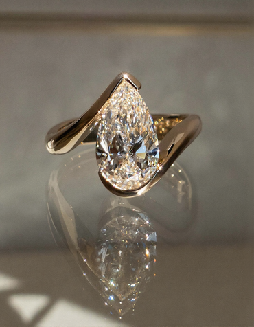 2.5 CT Pear Cut Solitaire Rapture Lab Grown Engagement Ring
