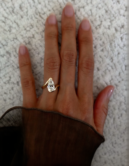 2.5 CT Pear Cut Solitaire Rapture Lab Grown Engagement Ring