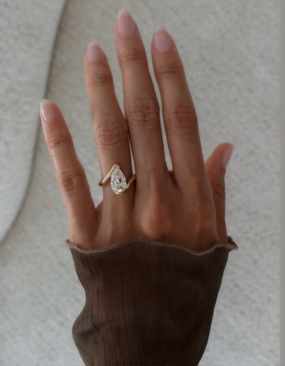 2.5 CT Pear Cut Solitaire Rapture Lab Grown Engagement Ring