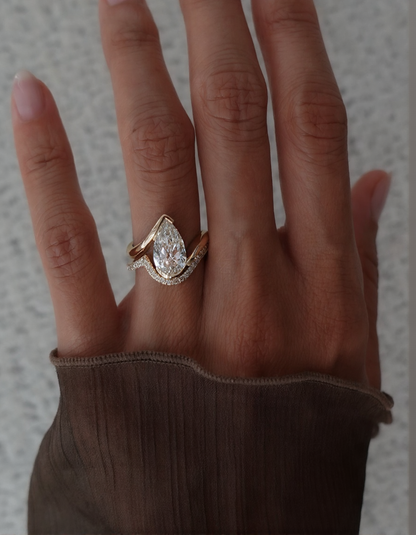 2.5 CT Pear Cut Solitaire Rapture Lab Grown Engagement Ring