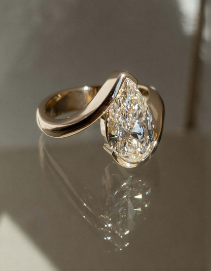 2.5 CT Pear Cut Solitaire Rapture Lab Grown Engagement Ring