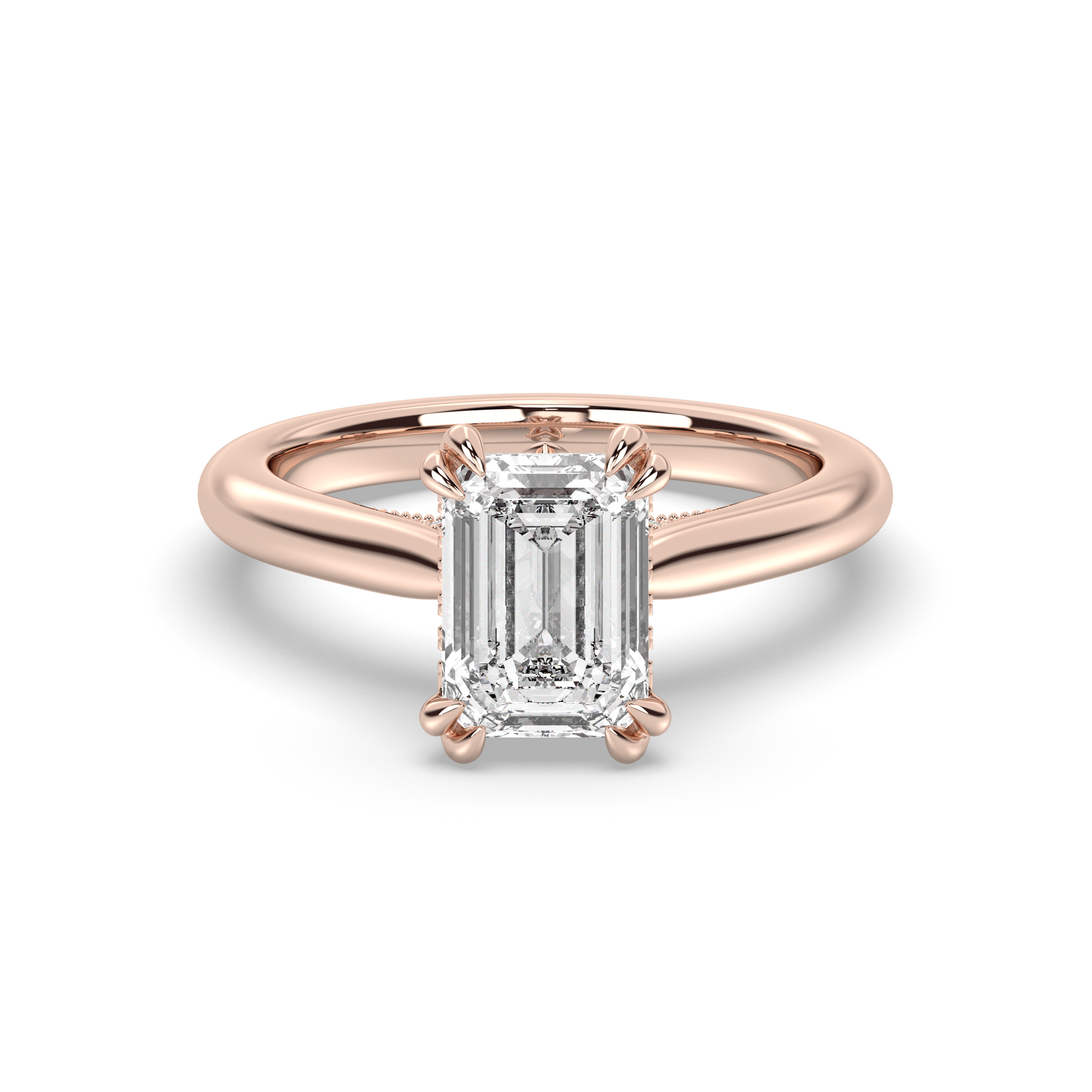 Marquise Shaped Three Stone Lab Grown Diamond Engagement Ring