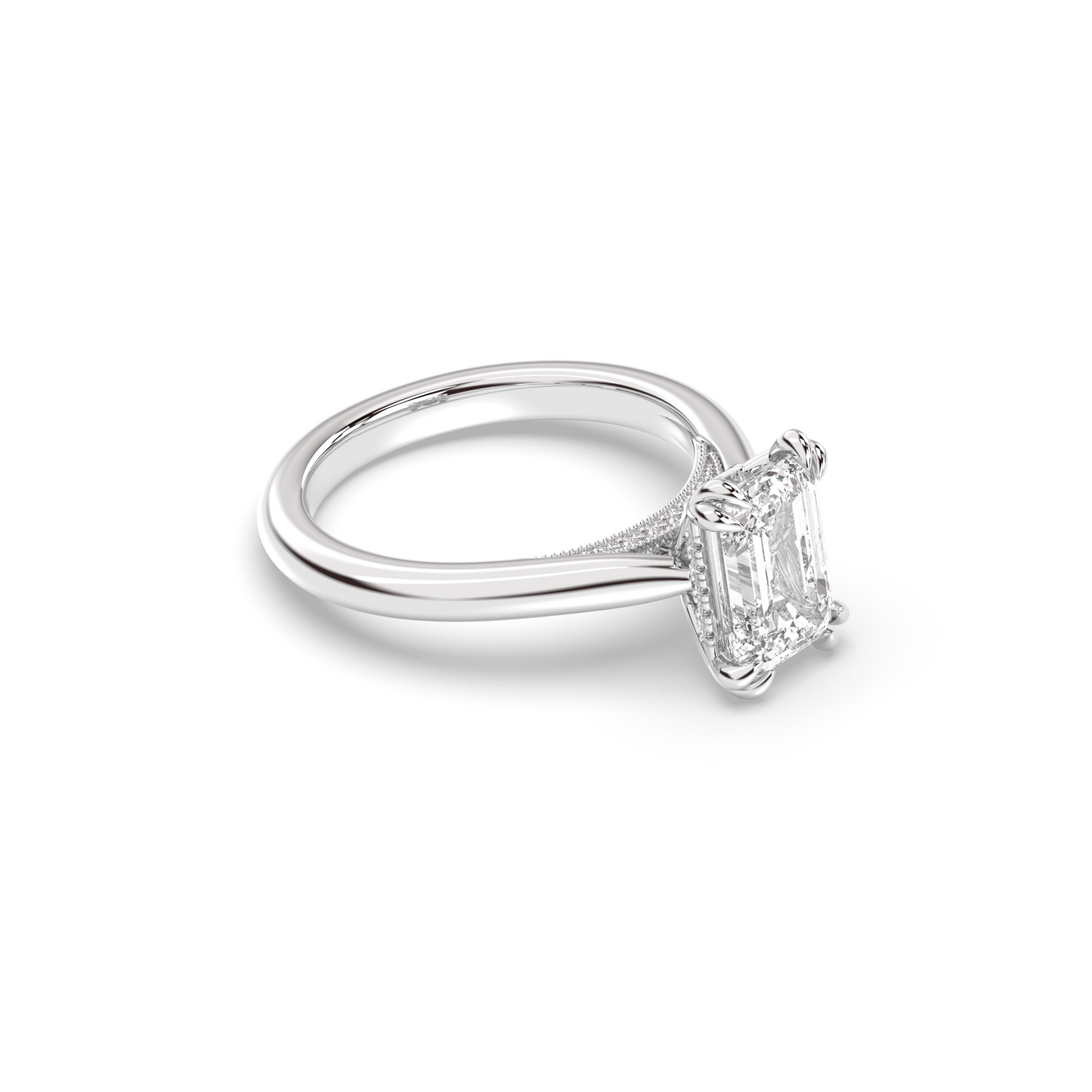 Marquise Shaped Three Stone Lab Grown Diamond Engagement Ring