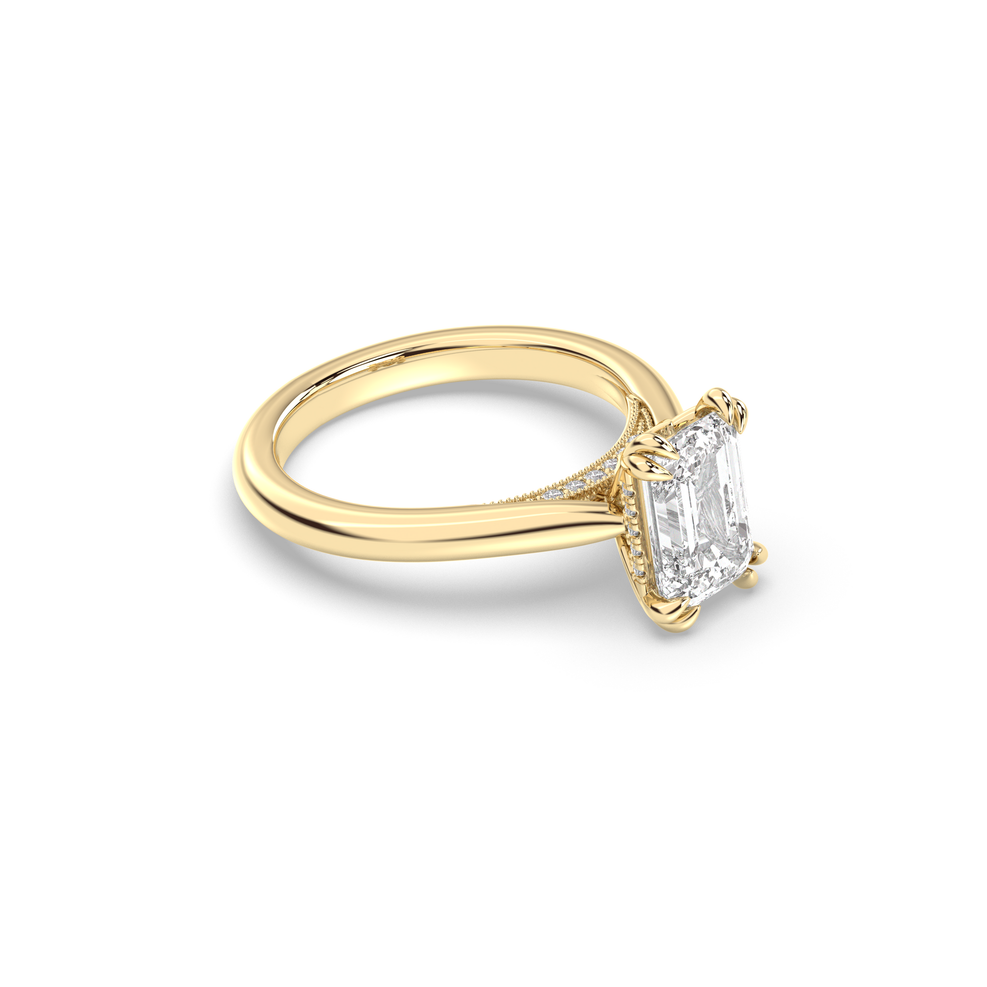 Marquise Shaped Three Stone Lab Grown Diamond Engagement Ring