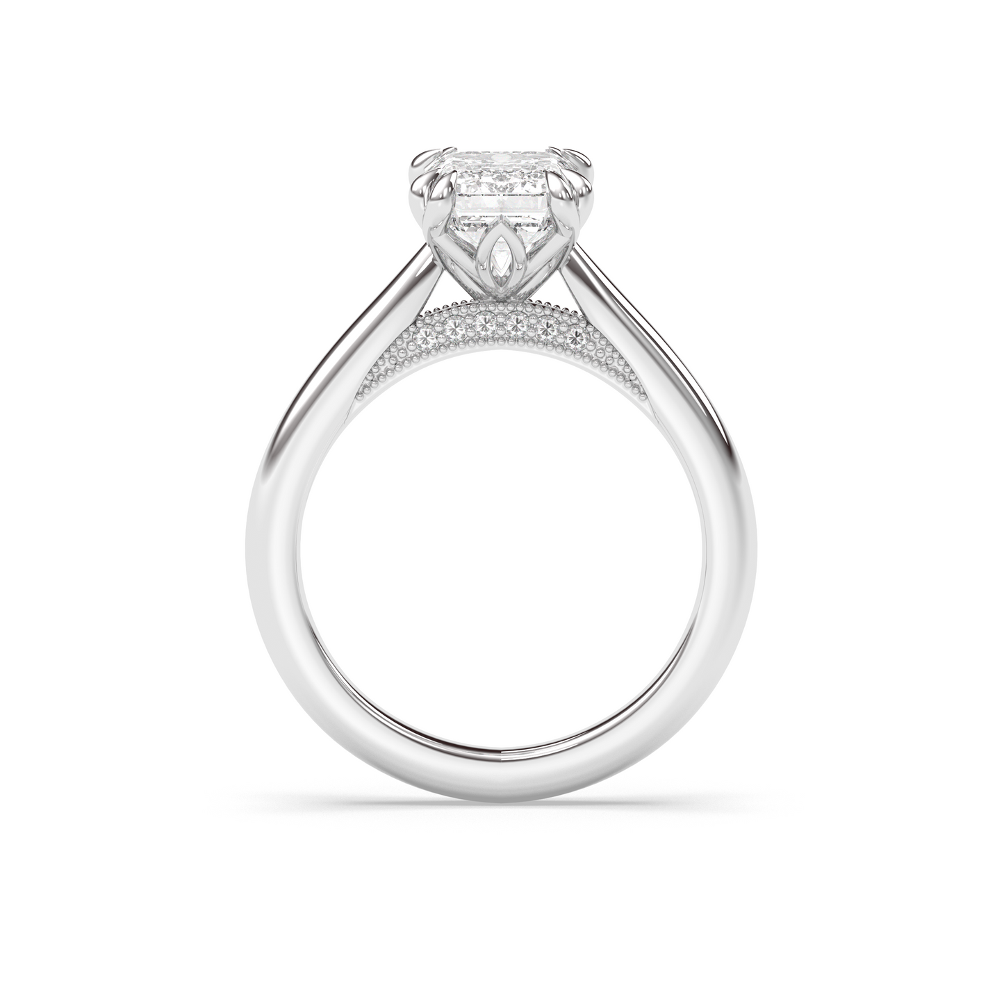 Marquise Shaped Three Stone Lab Grown Diamond Engagement Ring