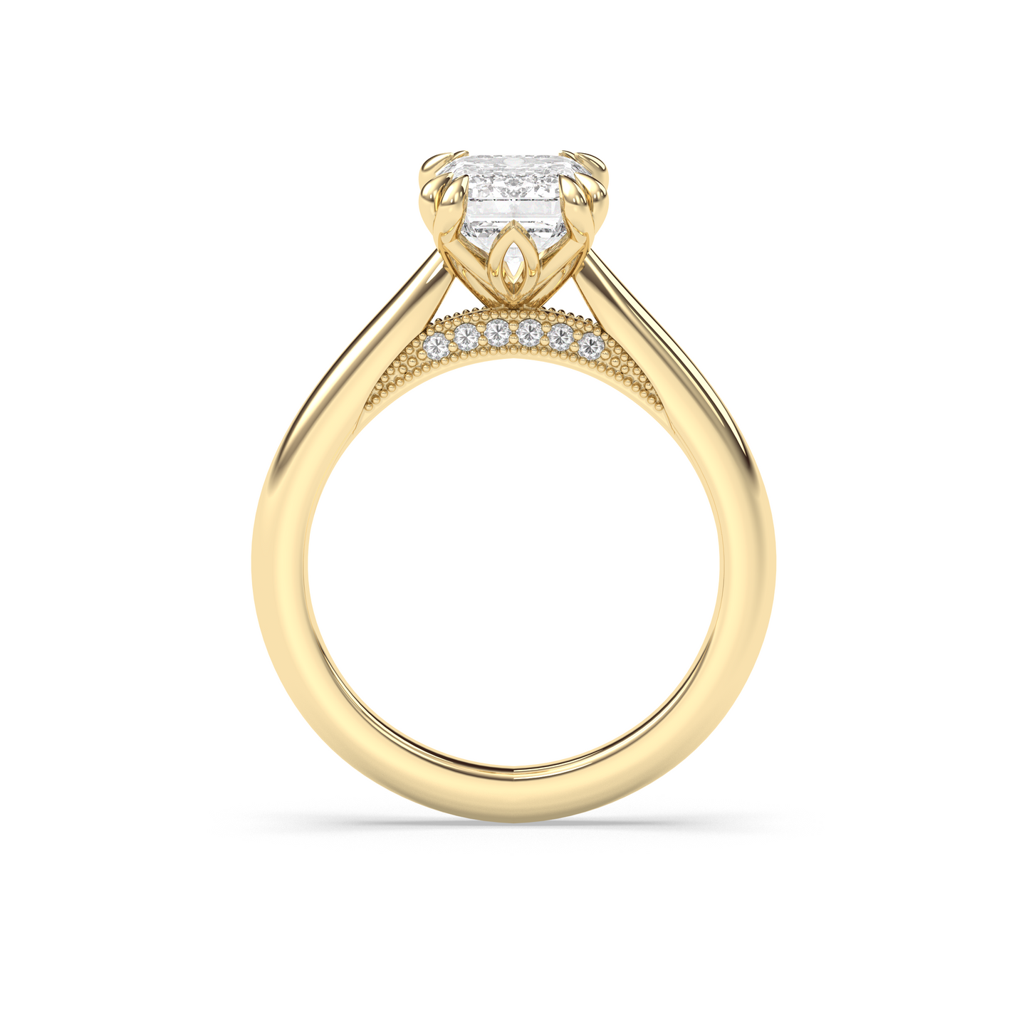 Marquise Shaped Three Stone Lab Grown Diamond Engagement Ring
