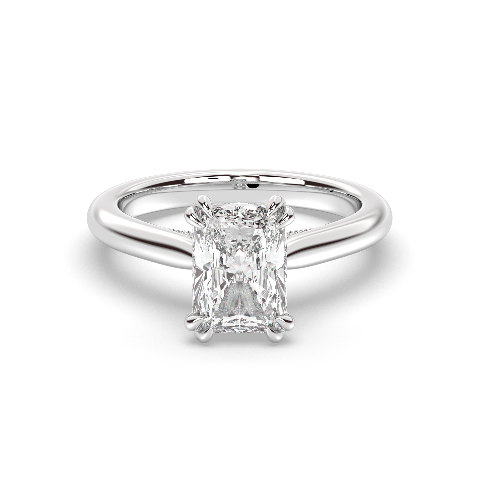 Marquise Shaped Three Stone Lab Grown Diamond Engagement Ring