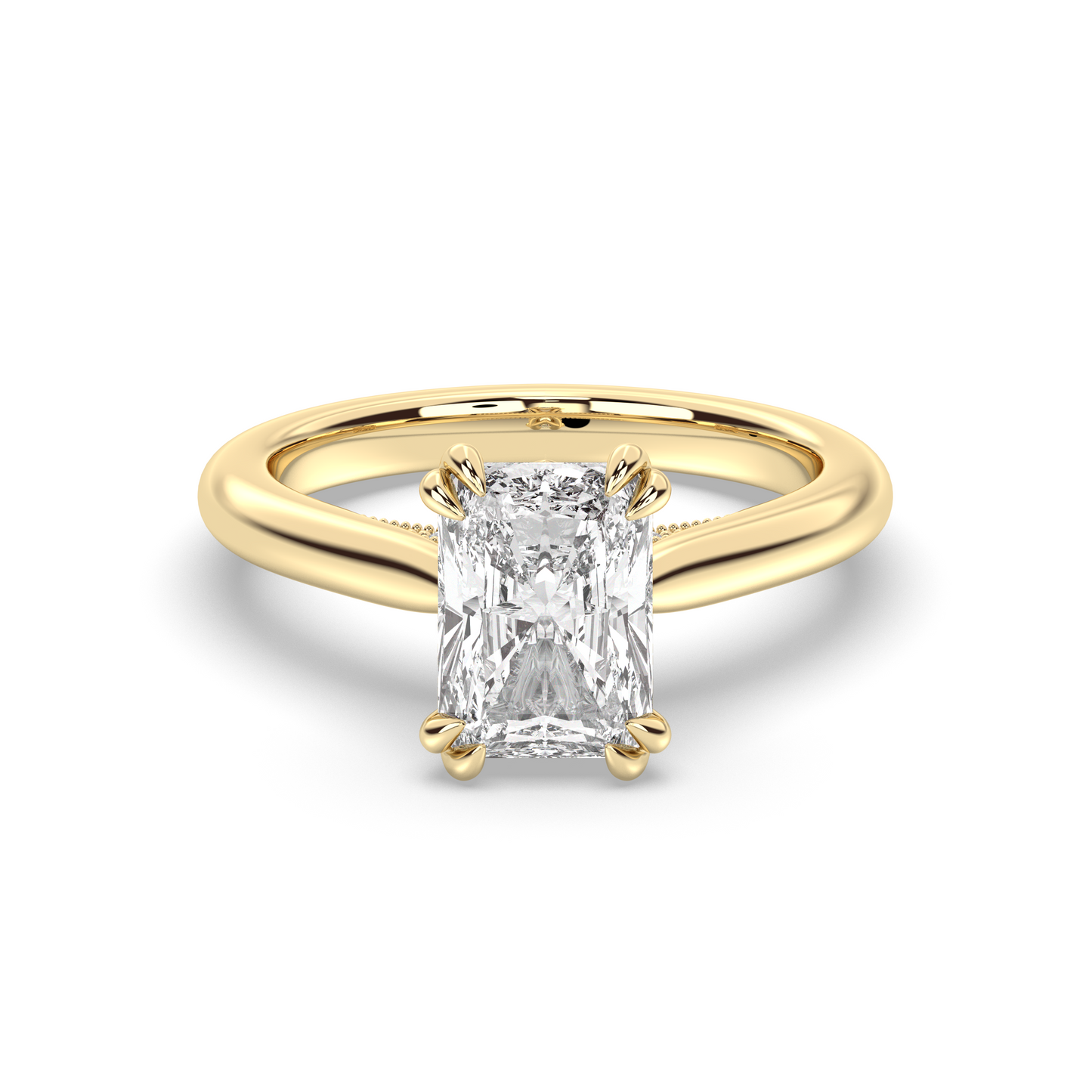 Marquise Shaped Three Stone Lab Grown Diamond Engagement Ring