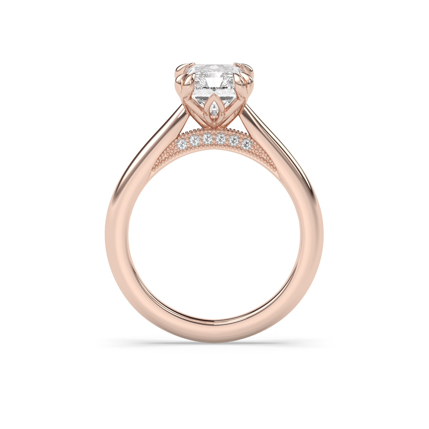 Marquise Shaped Three Stone Lab Grown Diamond Engagement Ring