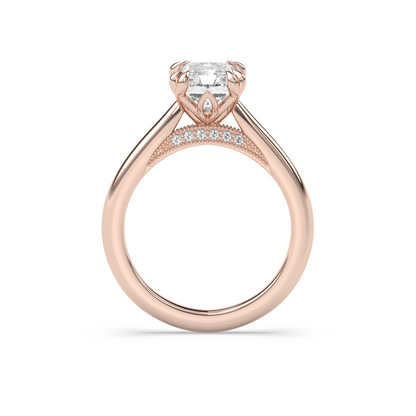 Marquise Shaped Three Stone Lab Grown Diamond Engagement Ring