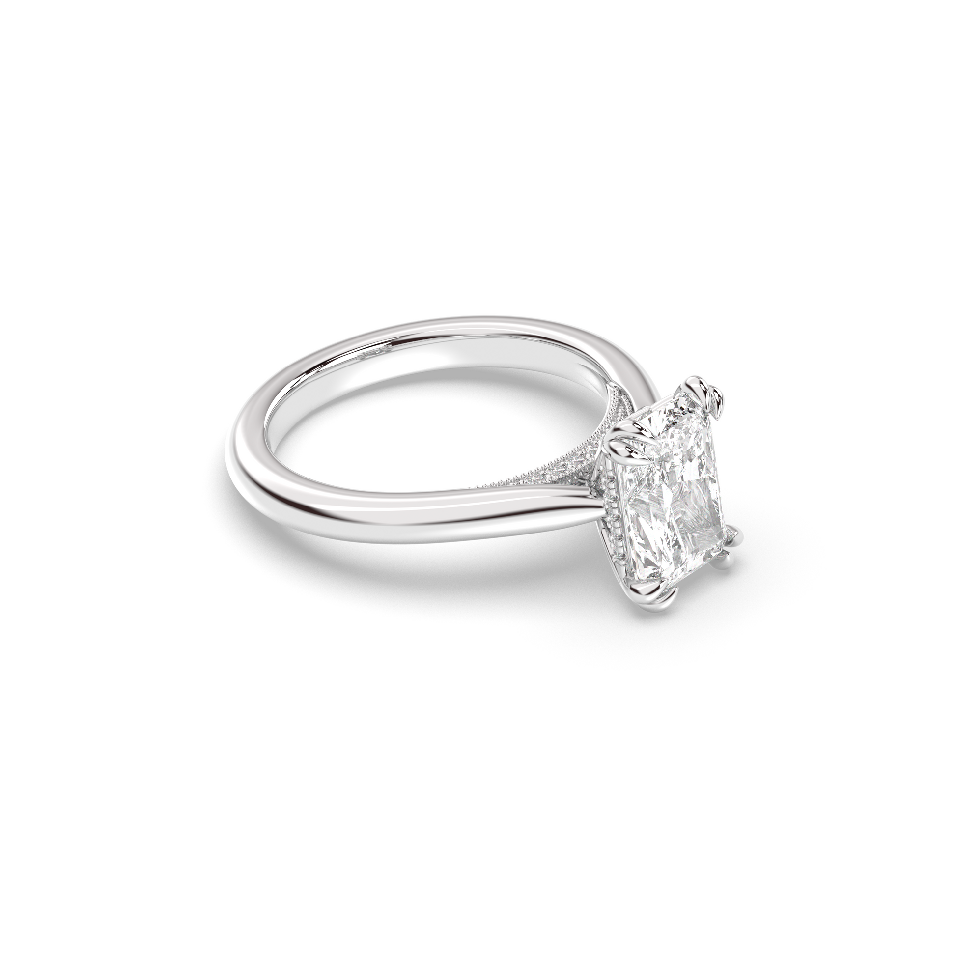 Marquise Shaped Three Stone Lab Grown Diamond Engagement Ring