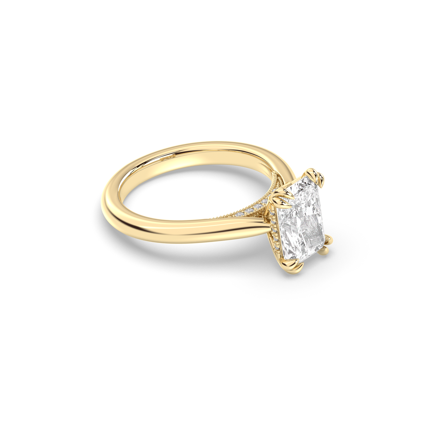 Marquise Shaped Three Stone Lab Grown Diamond Engagement Ring