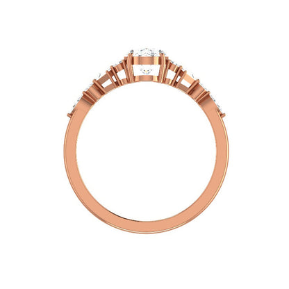 1 CT Oval Cluster Styled Lab Grown Diamond Engagement Ring