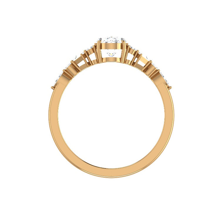 1 CT Oval Cluster Styled Lab Grown Diamond Engagement Ring