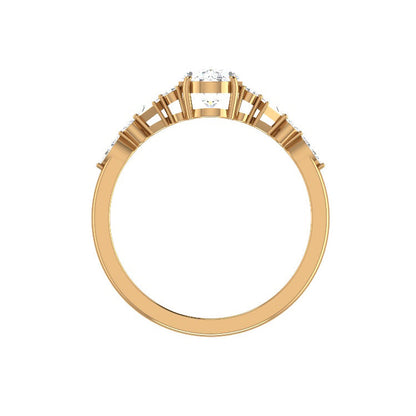 1 CT Oval Cluster Styled Lab Grown Diamond Engagement Ring