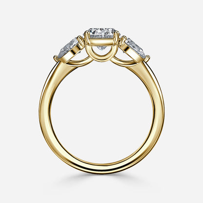 Marquise Shaped Three Stone Lab Grown Diamond Engagement Ring