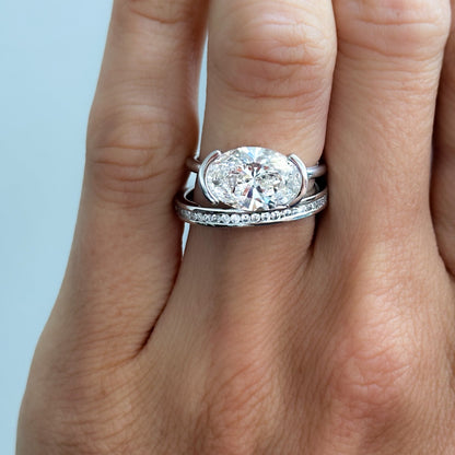 0.25 TCW Round Shaped Half Eternity Lab Grown Diamond Wedding Band