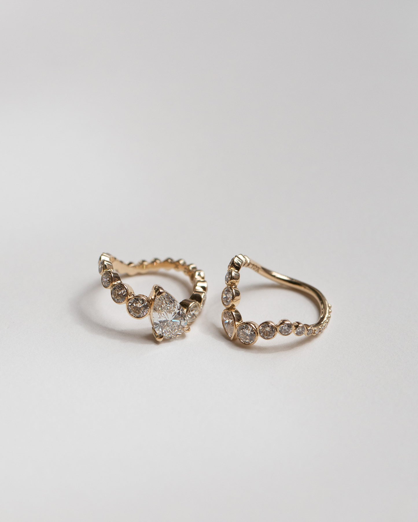 Marquise Shaped Three Stone Lab Grown Diamond Engagement Ring