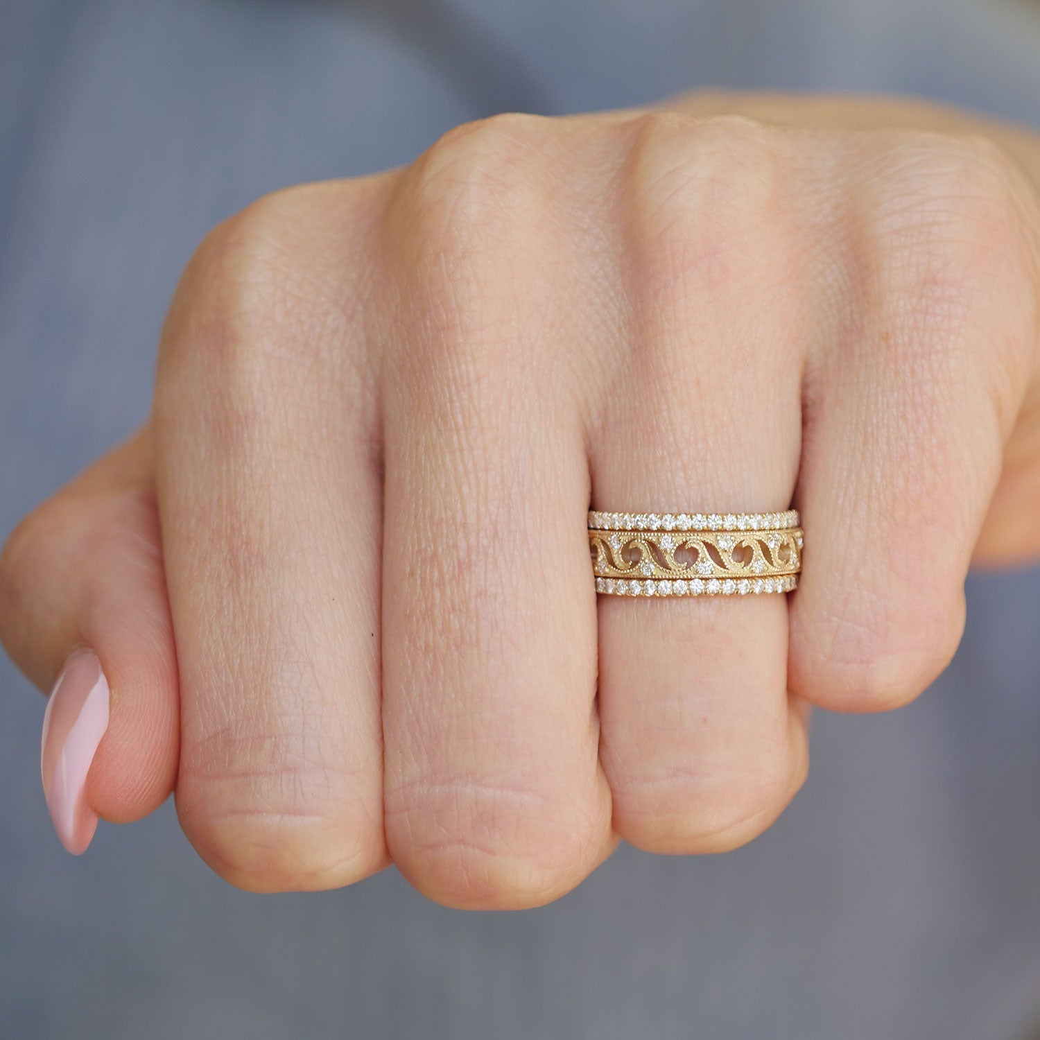 0.25 TCW Round Shaped Half Eternity Lab Grown Diamond Wedding Band