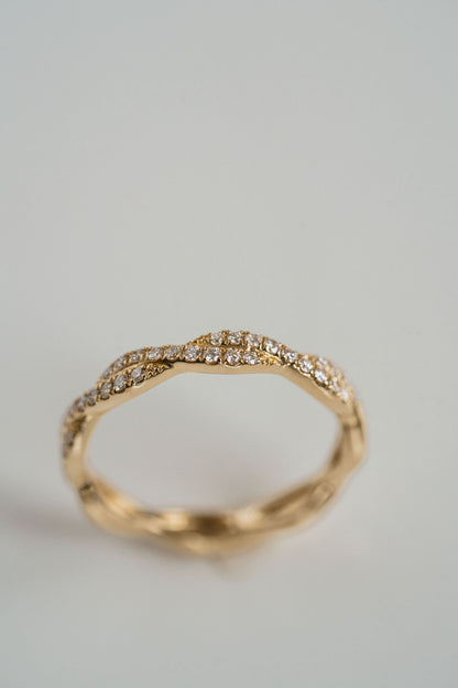 0.25 TCW Round Shaped Half Eternity Lab Grown Diamond Wedding Band