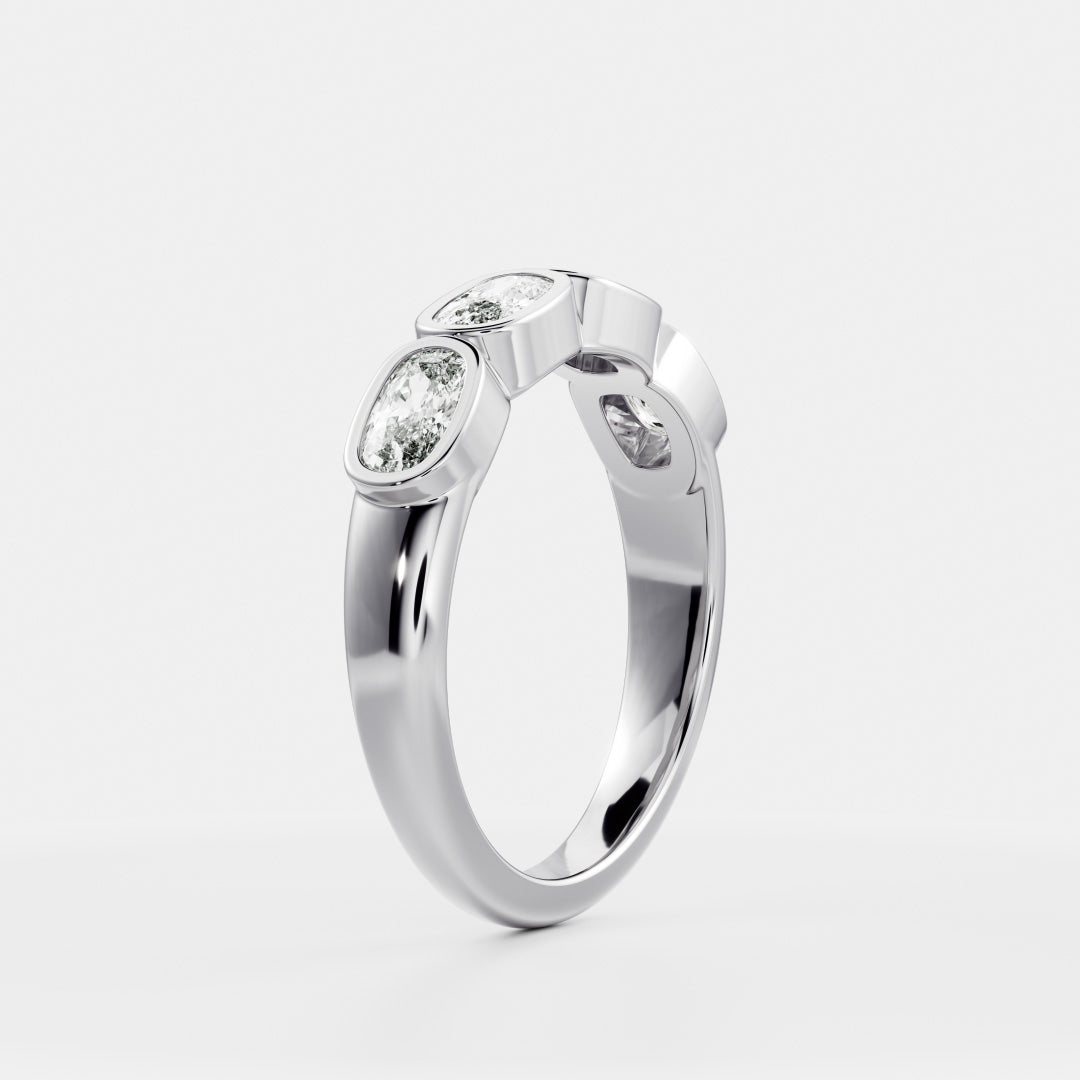 0.25 TCW Round Shaped Half Eternity Lab Grown Diamond Wedding Band