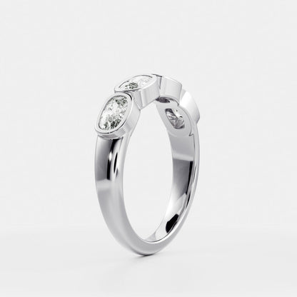 0.25 TCW Round Shaped Half Eternity Lab Grown Diamond Wedding Band