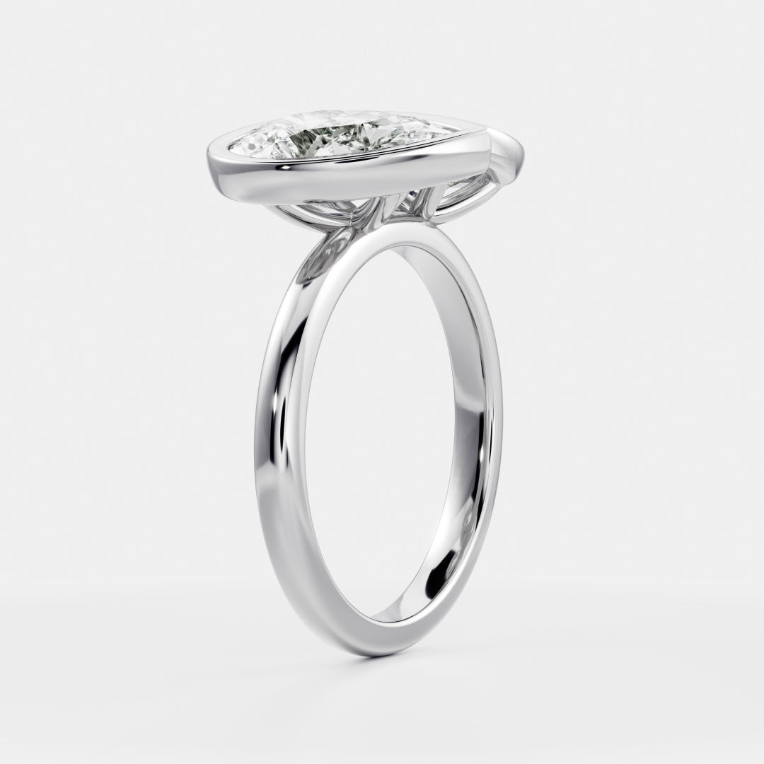 Marquise Cut Cluster Styled Lab Grown Diamond Engagement Ring