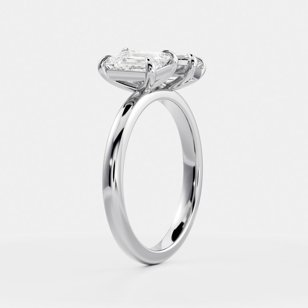 Marquise Cut Cluster Styled Lab Grown Diamond Engagement Ring