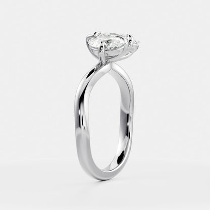 Marquise Cut Cluster Styled Lab Grown Diamond Engagement Ring