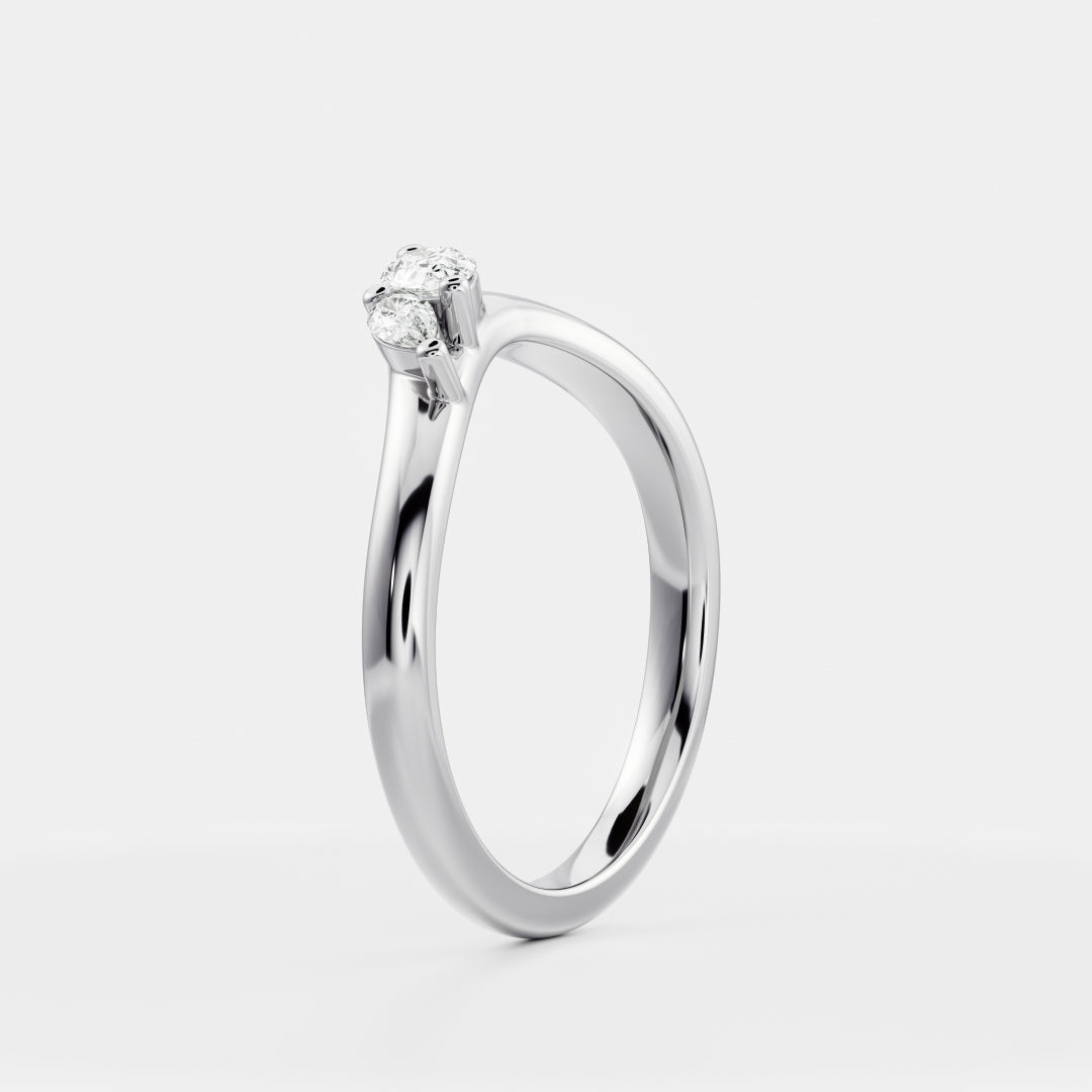 0.25 TCW Round Shaped Half Eternity Lab Grown Diamond Wedding Band