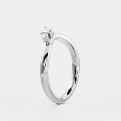 0.25 TCW Round Shaped Half Eternity Lab Grown Diamond Wedding Band