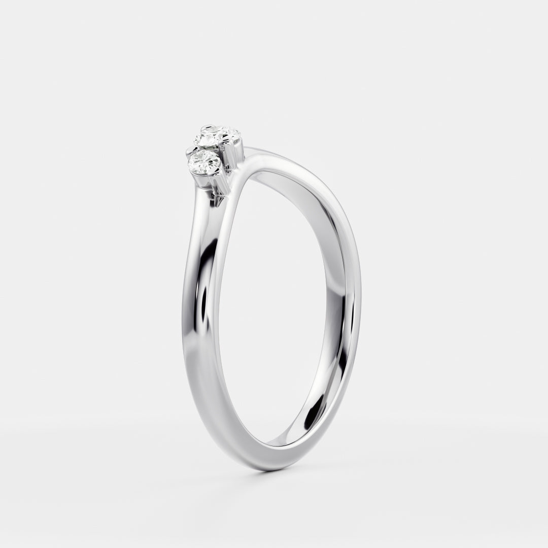 0.25 TCW Round Shaped Half Eternity Lab Grown Diamond Wedding Band