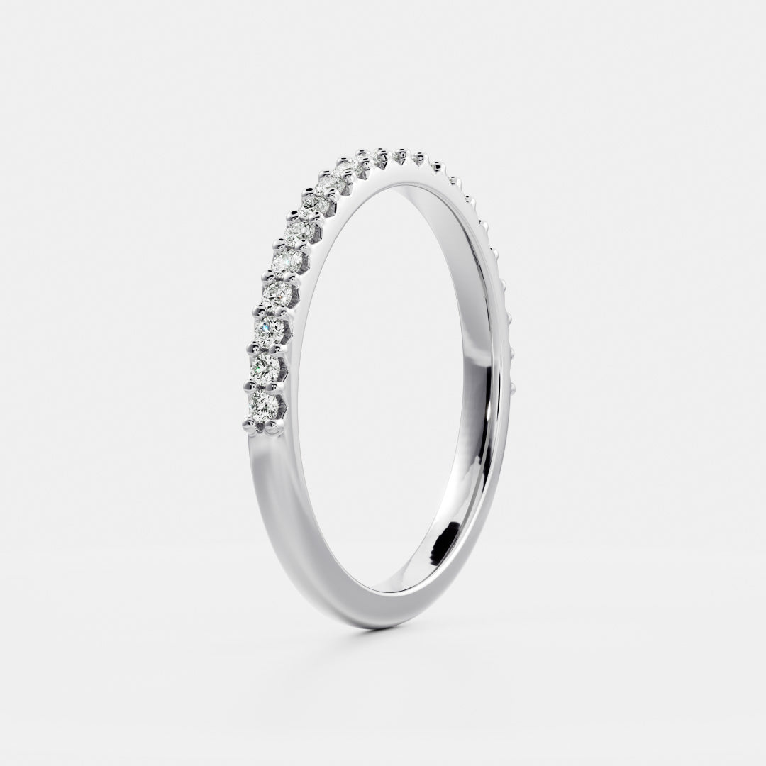 0.25 TCW Round Shaped Half Eternity Lab Grown Diamond Wedding Band