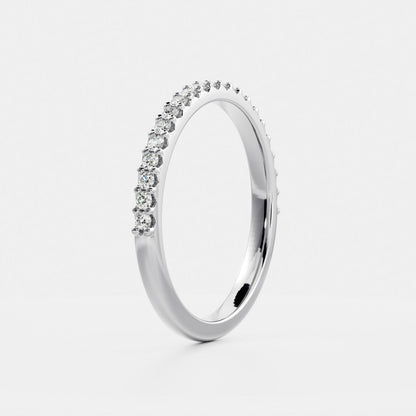 0.25 TCW Round Shaped Half Eternity Lab Grown Diamond Wedding Band