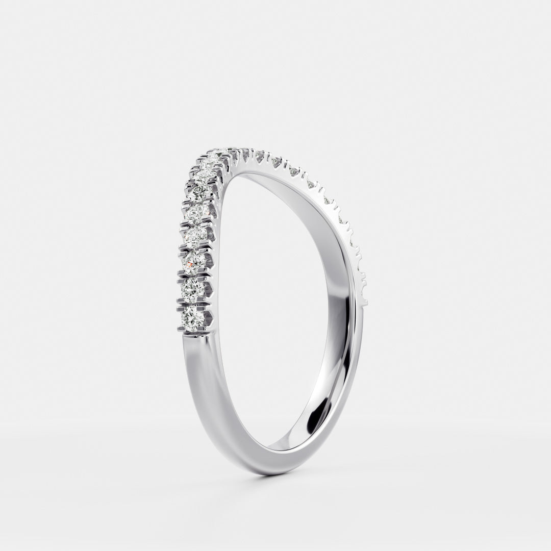 0.25 TCW Round Shaped Half Eternity Lab Grown Diamond Wedding Band