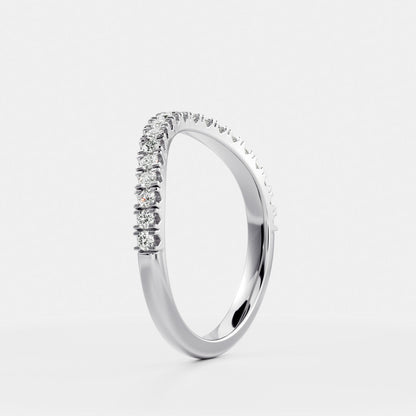 0.25 TCW Round Shaped Half Eternity Lab Grown Diamond Wedding Band