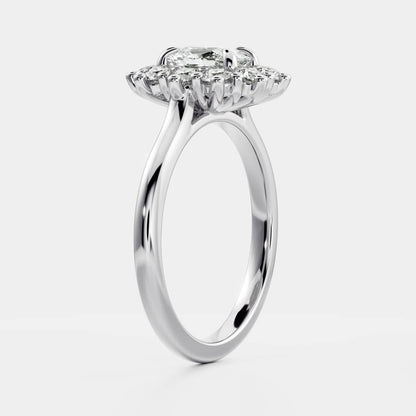 Marquise Cut Cluster Styled Lab Grown Diamond Engagement Ring
