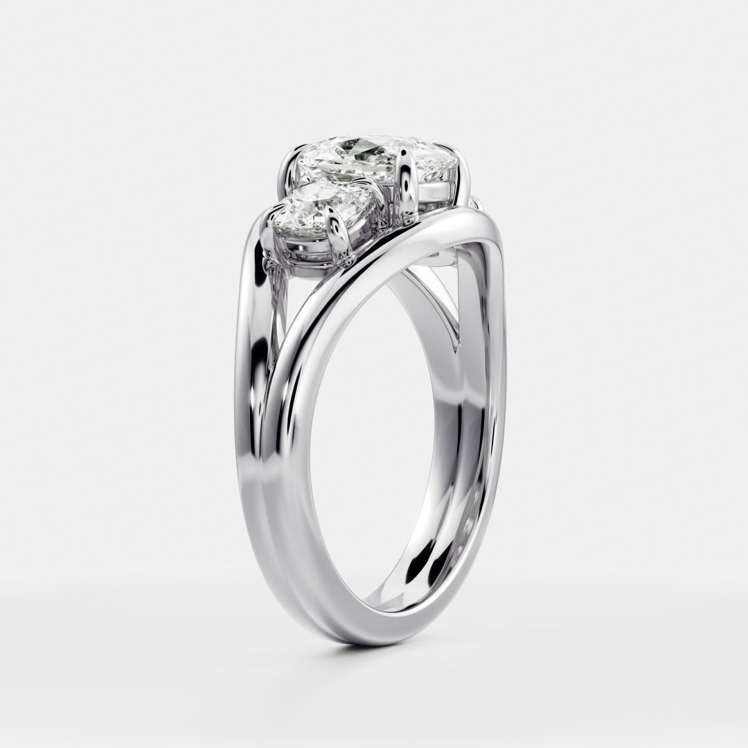 Marquise Cut Cluster Styled Lab Grown Diamond Engagement Ring