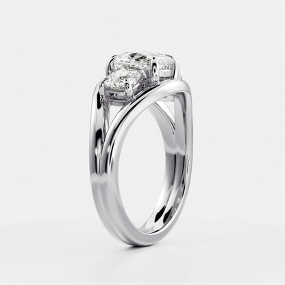 Marquise Cut Cluster Styled Lab Grown Diamond Engagement Ring