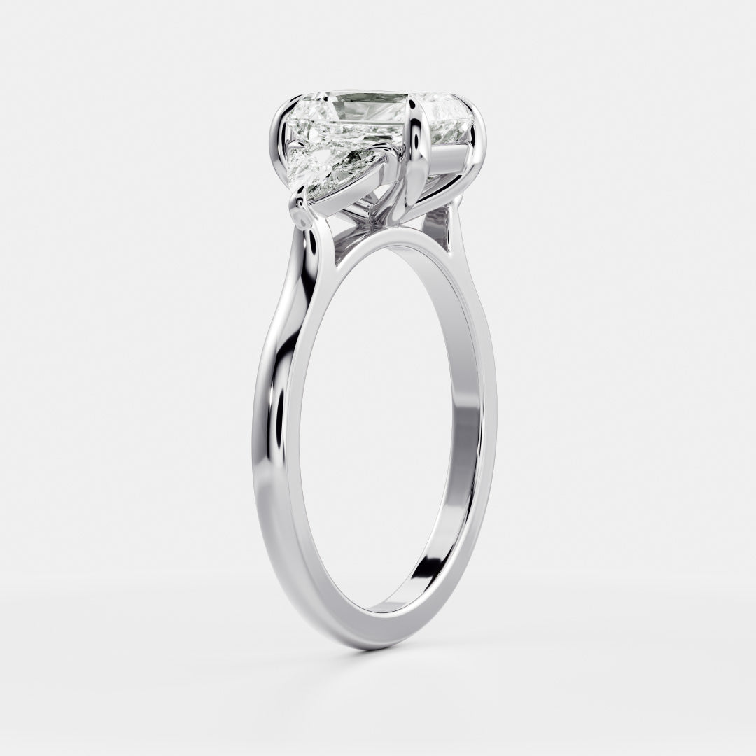Marquise Cut Cluster Styled Lab Grown Diamond Engagement Ring