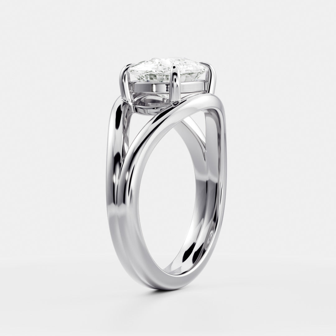 Marquise Cut Cluster Styled Lab Grown Diamond Engagement Ring