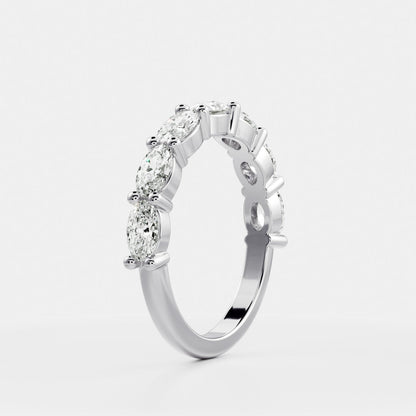 0.25 TCW Round Shaped Half Eternity Lab Grown Diamond Wedding Band