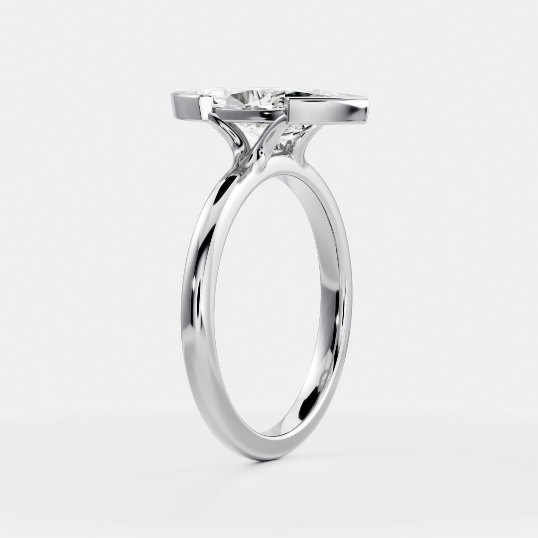 Marquise Cut Cluster Styled Lab Grown Diamond Engagement Ring